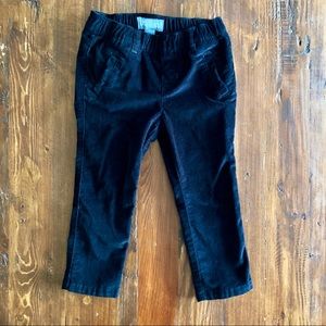 Black velvet toddler pants